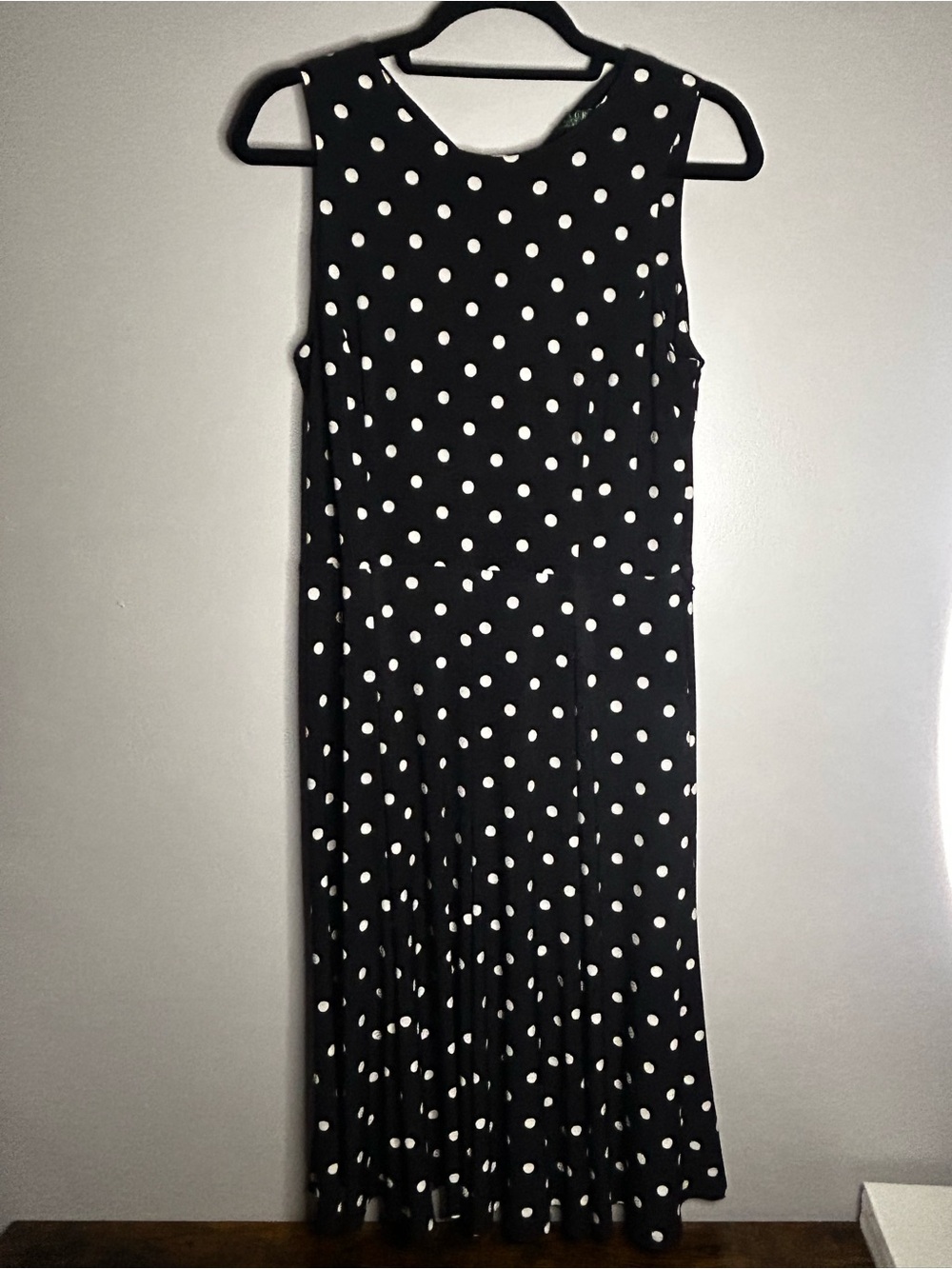 Ralph Lauren Black and White Polka Dot Maxi Dress up